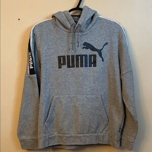 Puma Gray Pullover Hoodie with Black Logo